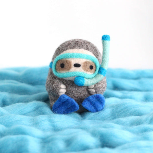 Needle Felted Scuba Diver Sloth