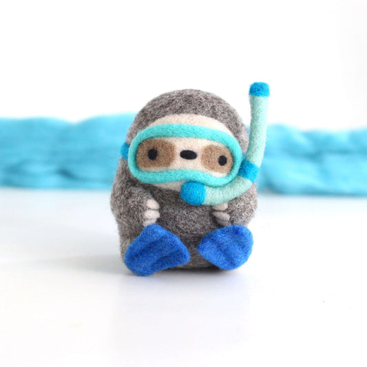 Needle Felted Scuba Diver Sloth