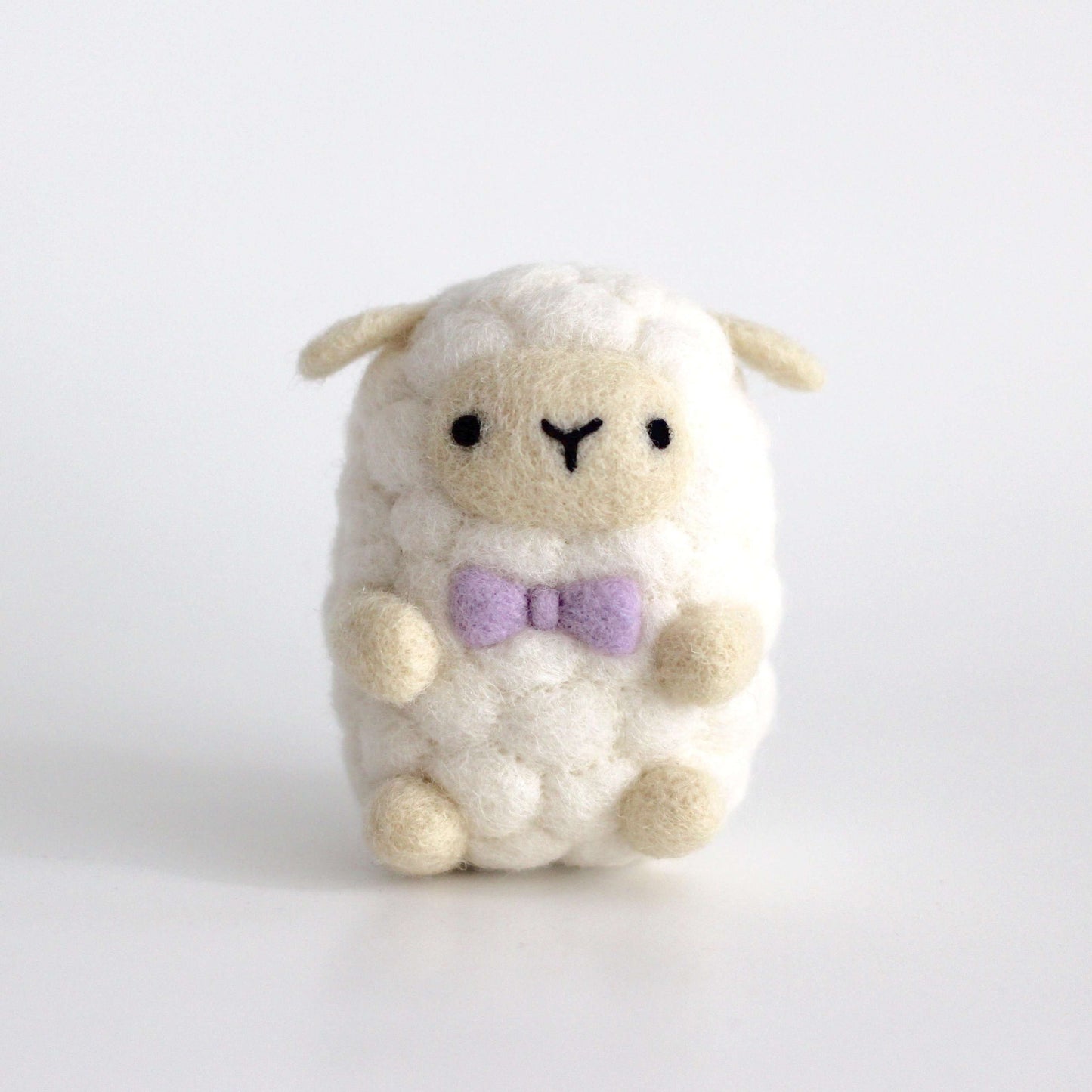 Needle Felted Sheep wearing Purple Bow Tie