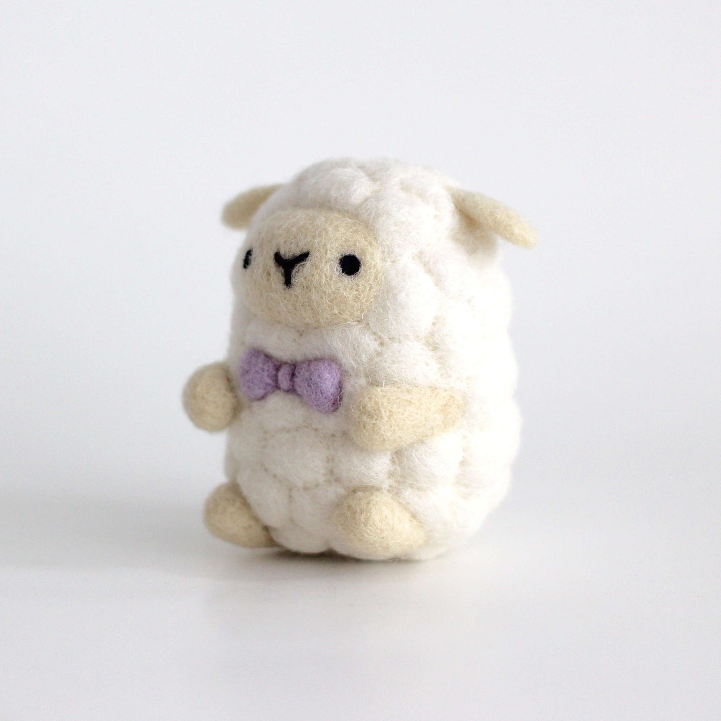 Needle Felted Sheep wearing Purple Bow Tie