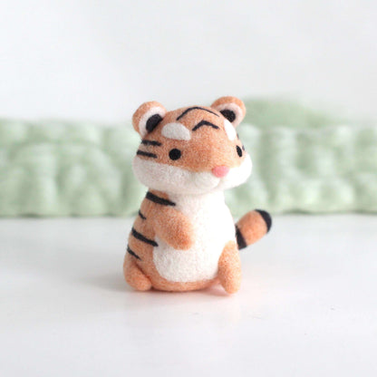 Needle Felted Sitting Tiger Cub by Wild Whimsy Woolies