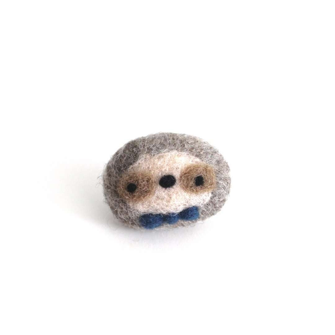 Needle Felted Sloth Brooch