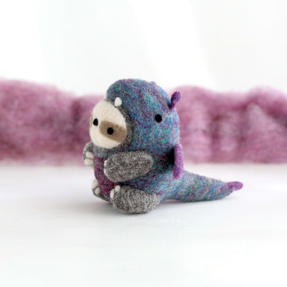 Needle Felted Sloth in Dragon Costume by Wild Whimsy Woolies