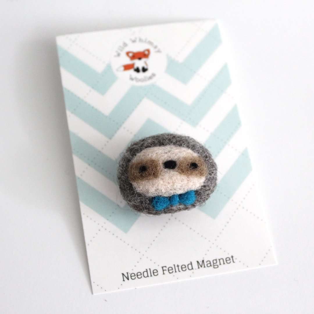 Needle Felted Sloth Magnet