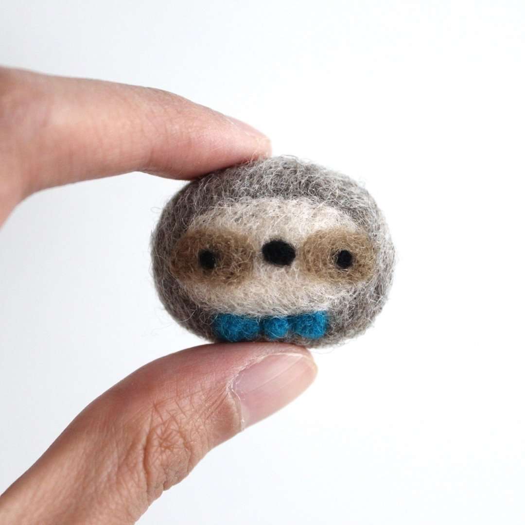 Needle Felted Sloth Magnet