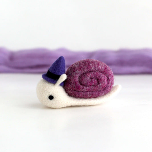 Needle Felted Snail Witch