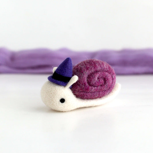 Needle Felted Snail Witch