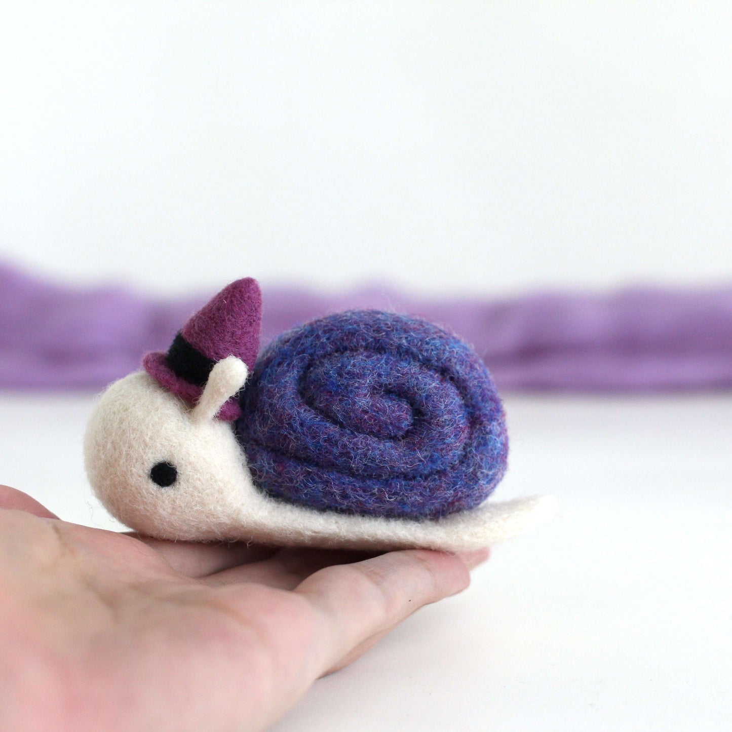 Needle Felted Snail Witch