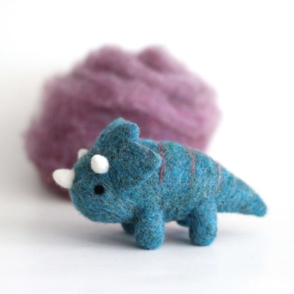 Needle Felted Triceratops by Wild Whimsy Woolies