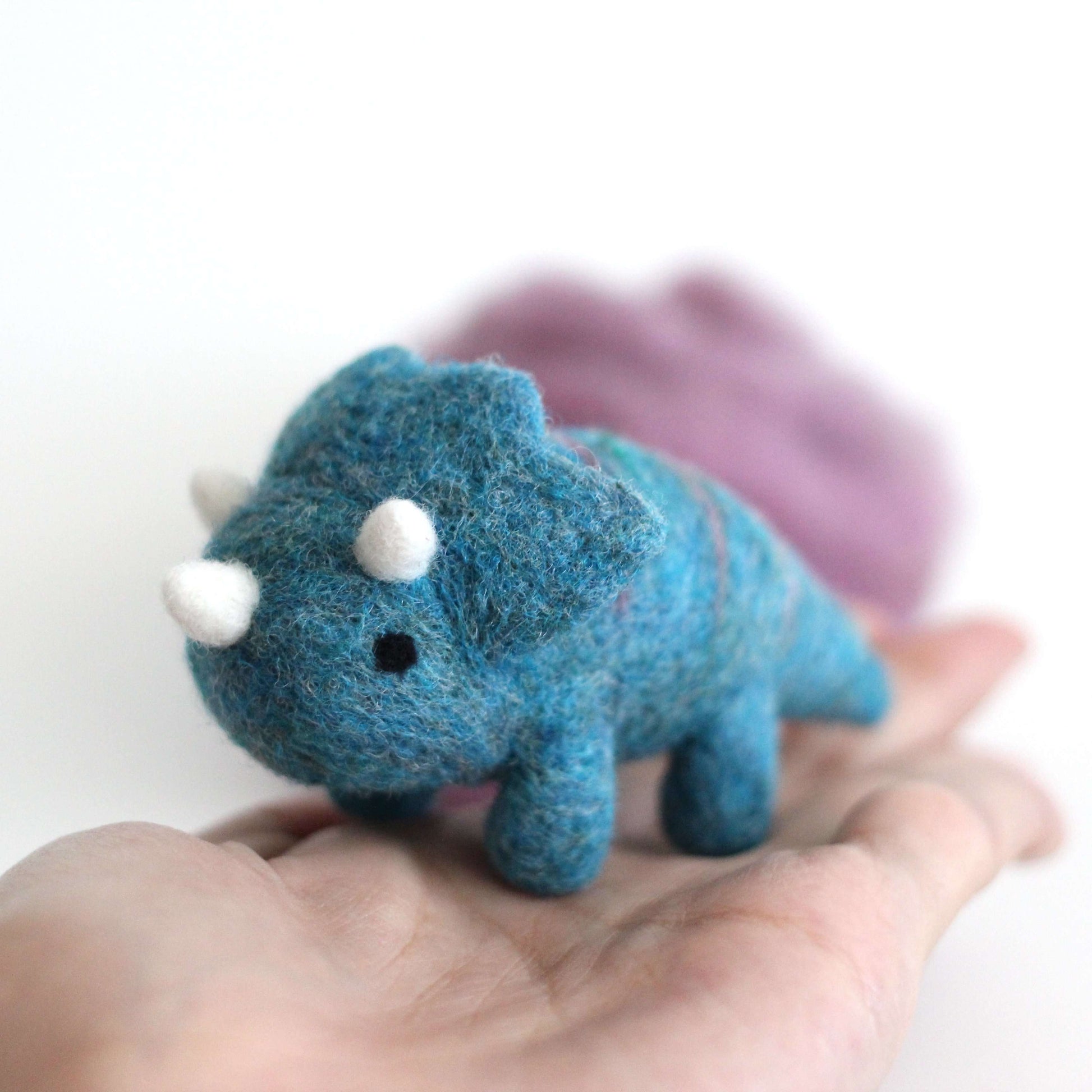 Needle Felted Triceratops by Wild Whimsy Woolies