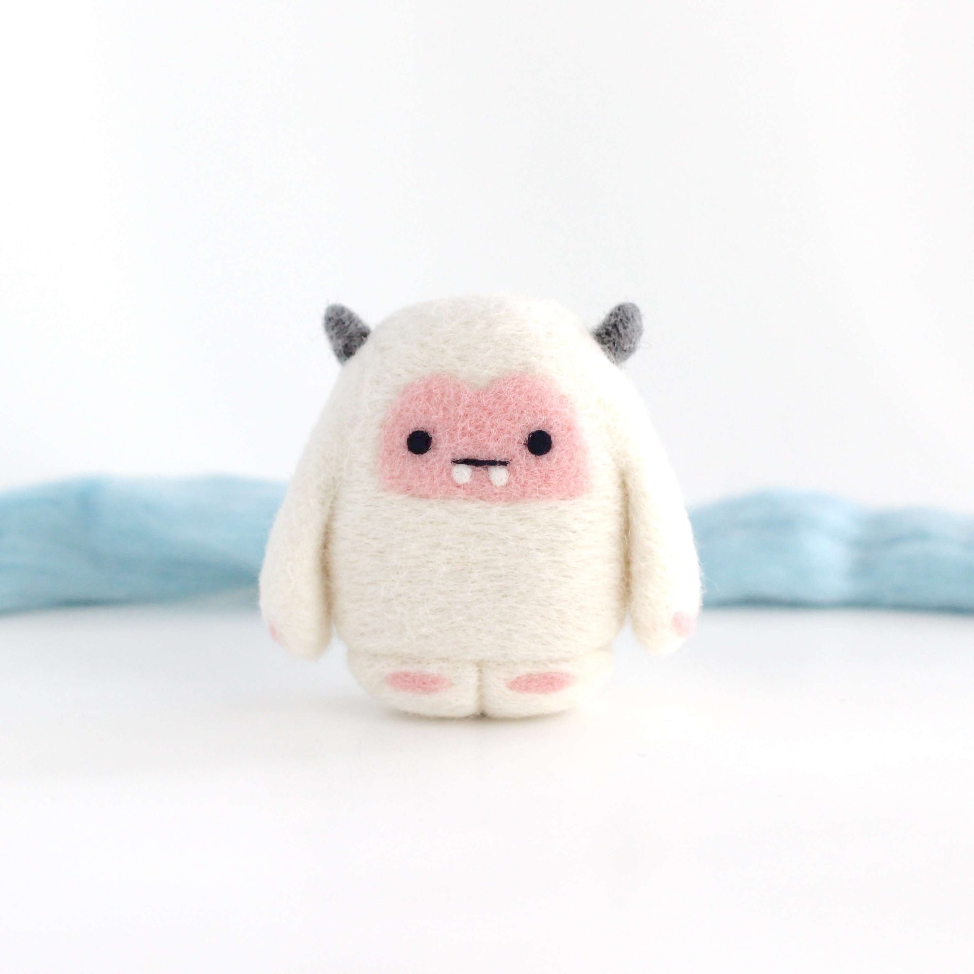  Handmade Posable Needle Felted Grumpy Yeti or