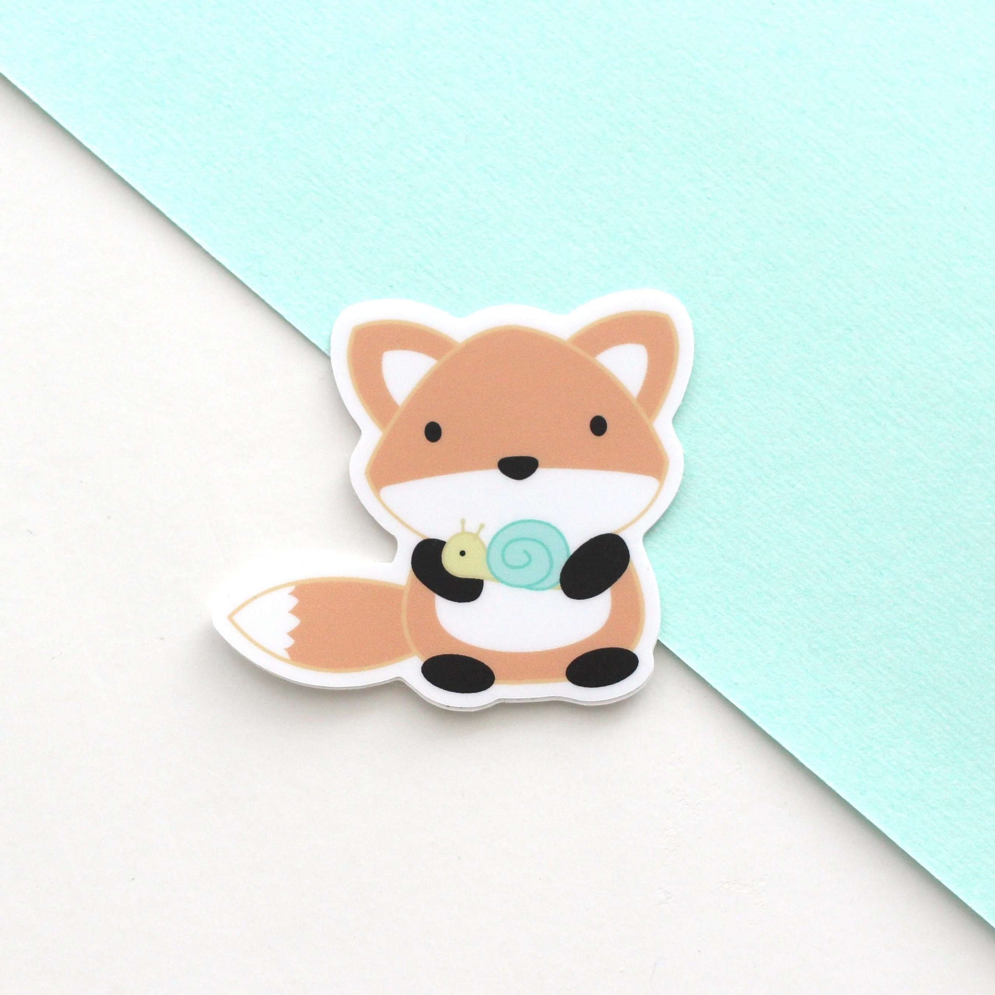 Orange Fox Vinyl Sticker - Cute Woodland Animal Stickers - Fox Stationery