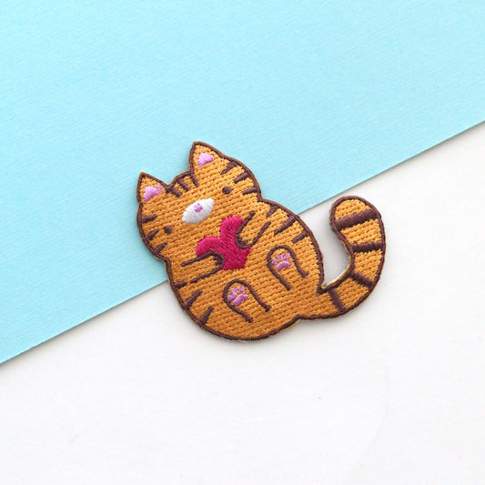 Orange Tabby Cat Embroidered Iron-On Patch