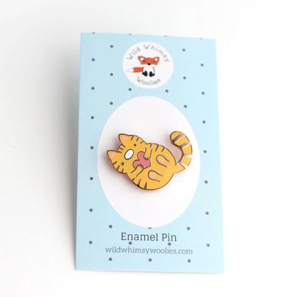 Orange Tabby Cat Enamel Pin - Backpack Pin - Orange Cat Gift by Wild Whimsy Woolies