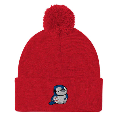 Blue Jay Pom-pom Beanie. Baseball Fan Gift. Toronto Toque: Red