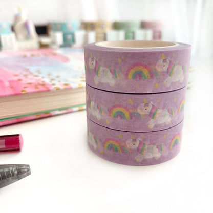 Rainbow Unicorn Washi Tape by Wild Whimsy Woolies