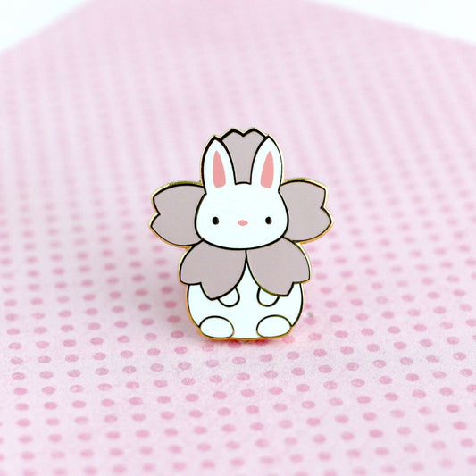 Sakura Bunny Enamel Pin - Cute Bunny Rabbit Gift