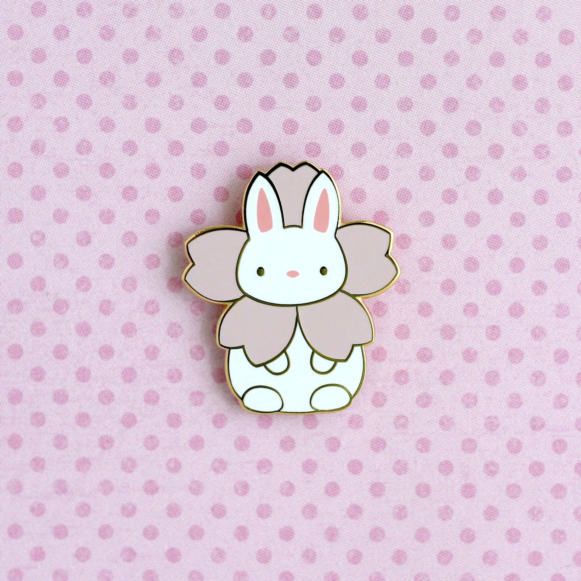 Sakura Bunny Pin - Bunny Enamel Pin - Rabbit Jewelry - Cute Bunny Gift by Wild Whimsy Woolies