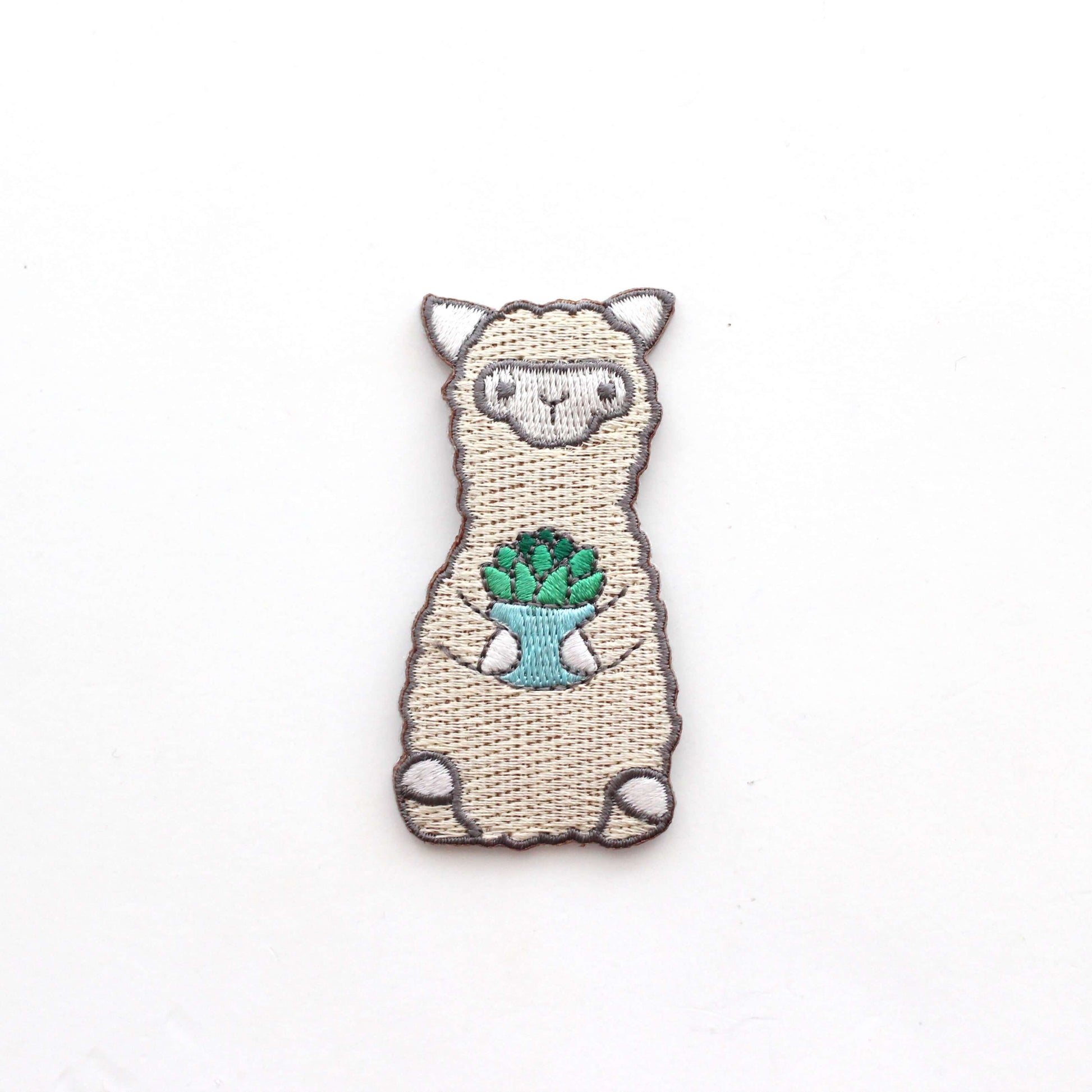 succulent patch Succulent Alpaca Embroidered Iron-On Patch