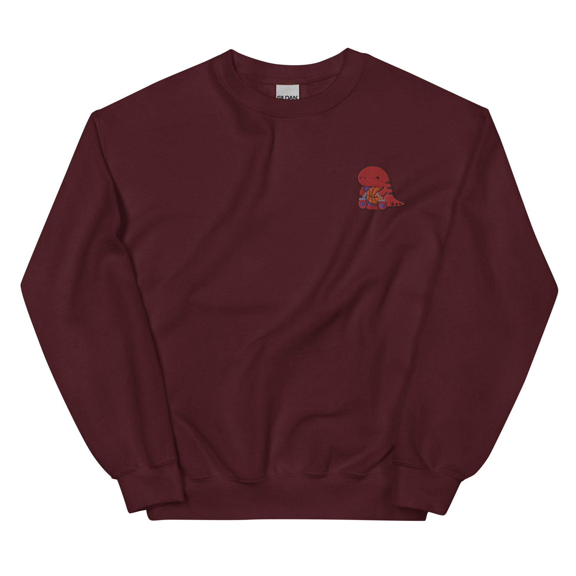 Embroidered Raptor Sweatshirt - Toronto Basketball Apparel: Maroon / S