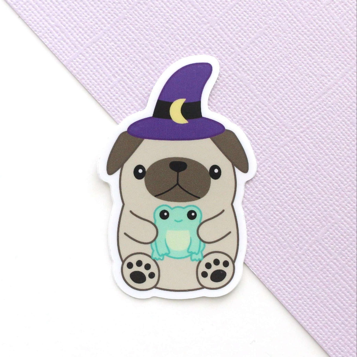 Wild Whimsy Woolies - Wizard Pug Vinyl Sticker -Frog Sticker - Cute ...